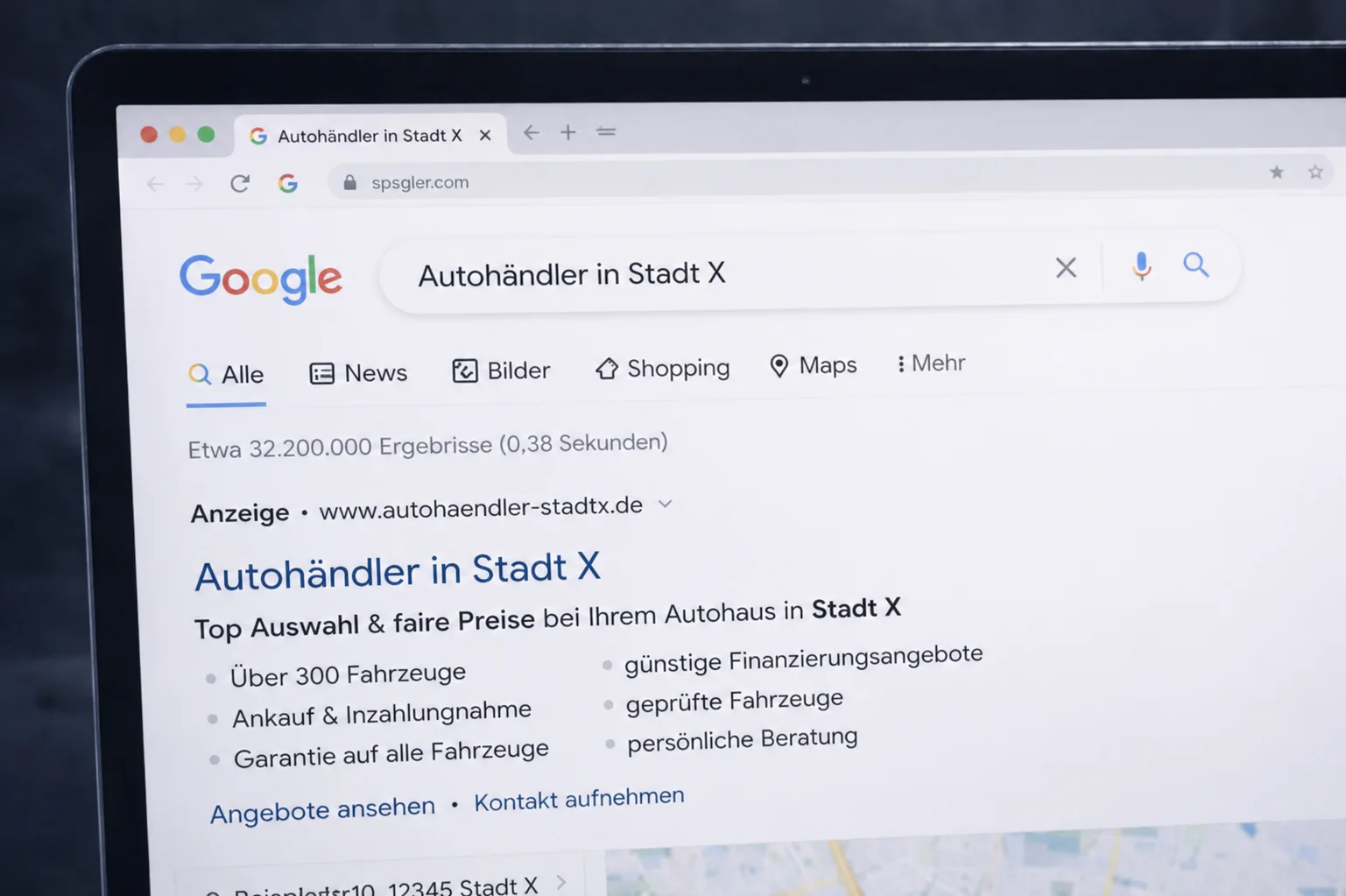 Gefunden werden bei 'Autohändler [Stadt]' und 'Sofortankauf'
