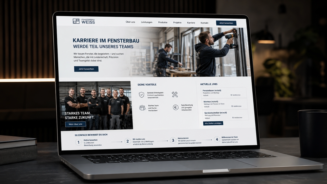Karriere-Seite für die Fensterbau-Branche
