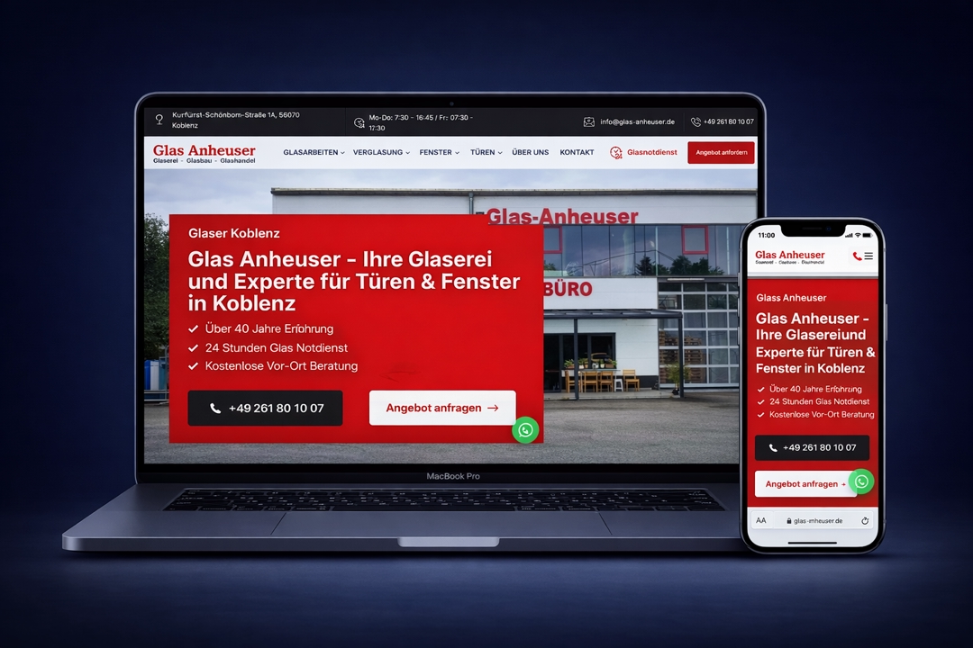 Websites, die Notdienst-Anrufe und Projekt-Anfragen produzieren