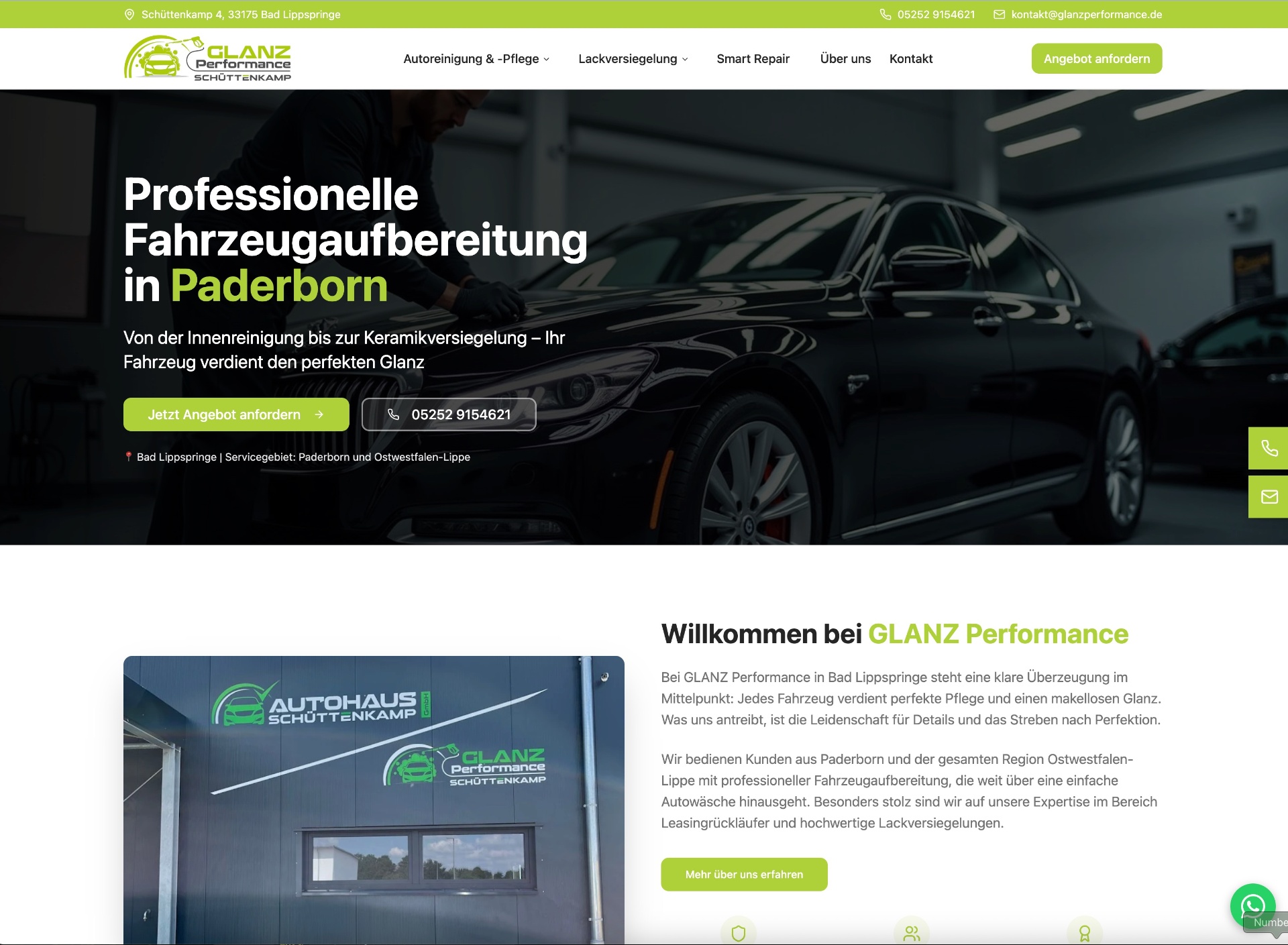 Website Glanz Performance