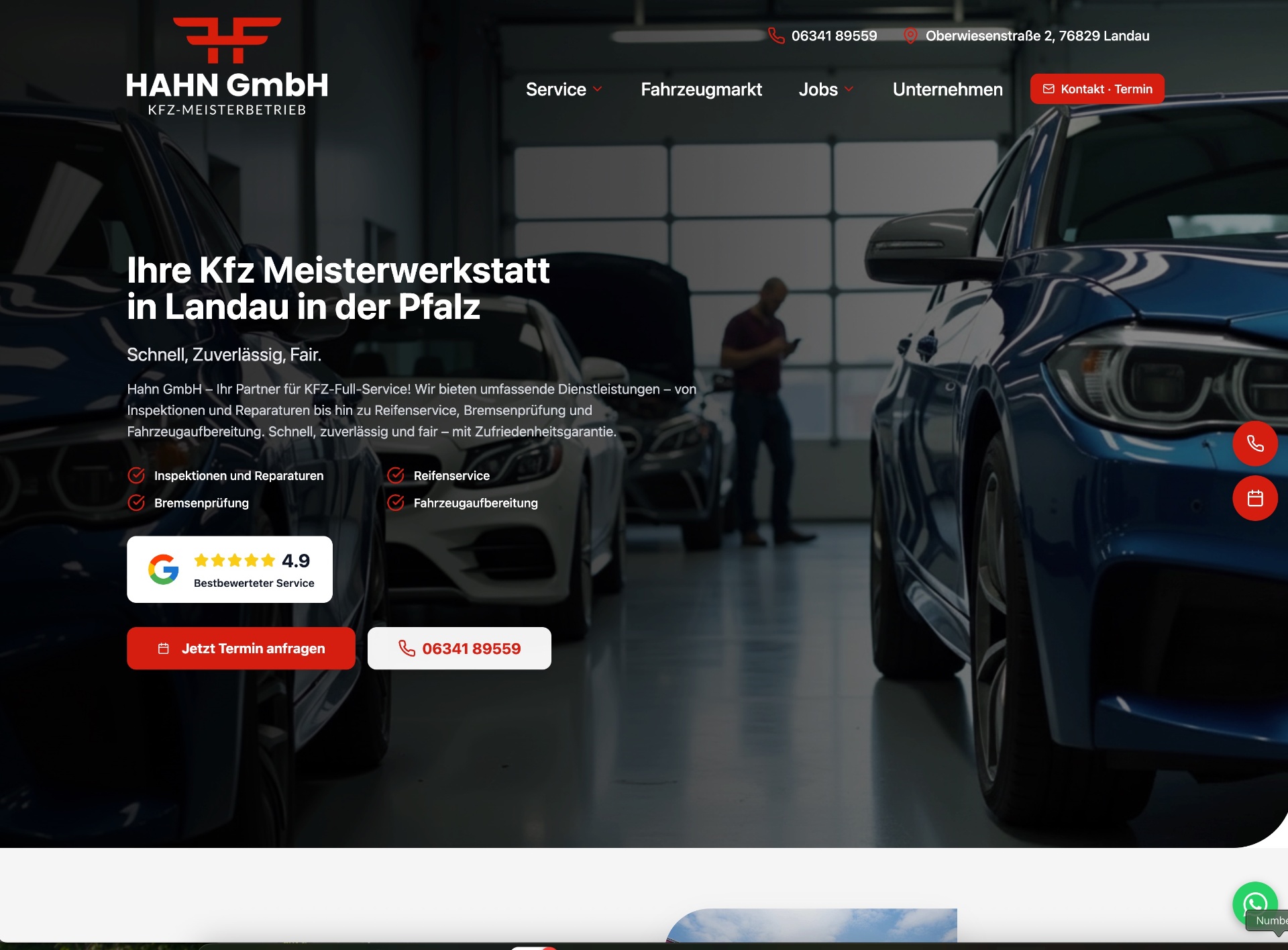 Website Hahn GmbH KFZ-Meisterbetrieb